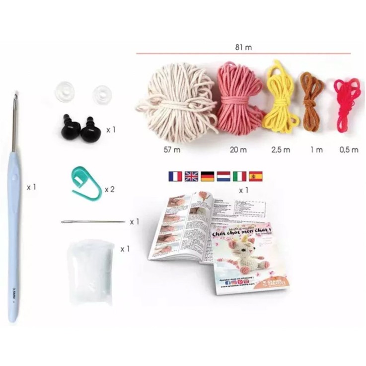 Kit Amigurumi crochet Chat-licorne