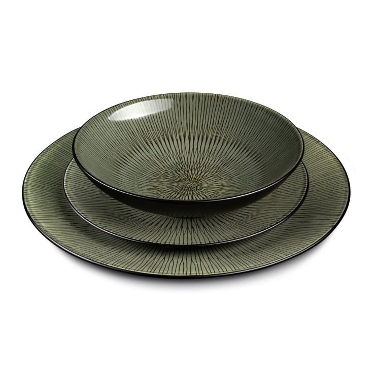 Assiette salade et pâtes 19 cm (lot de 6) - Hypnose Kaki