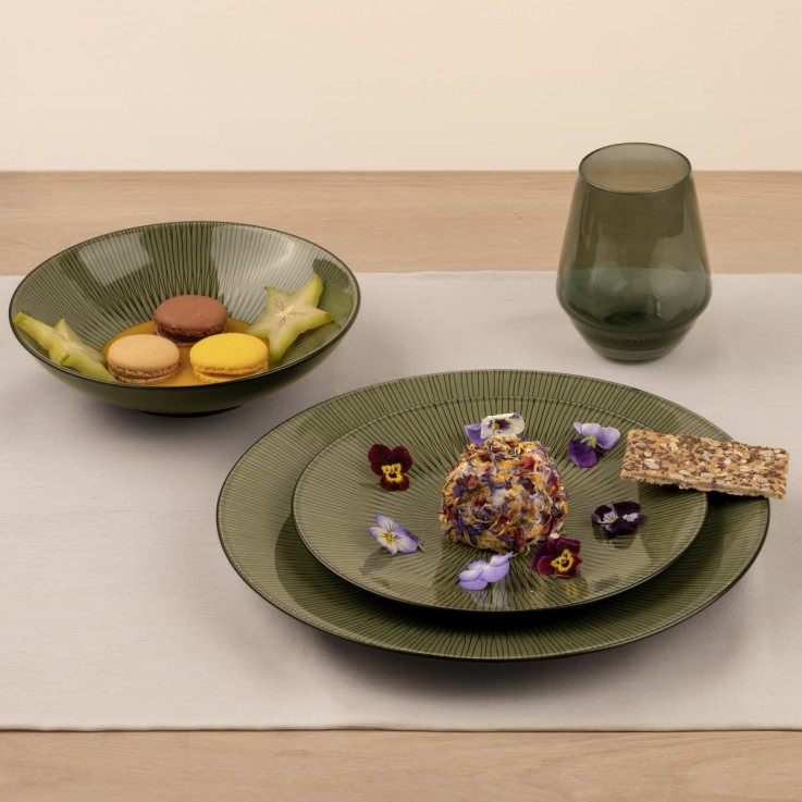 Assiette salade et pâtes 19 cm (lot de 6) - Hypnose Kaki