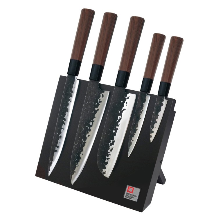 Bloc 5 couteaux de cuisine en inox - Samouraï