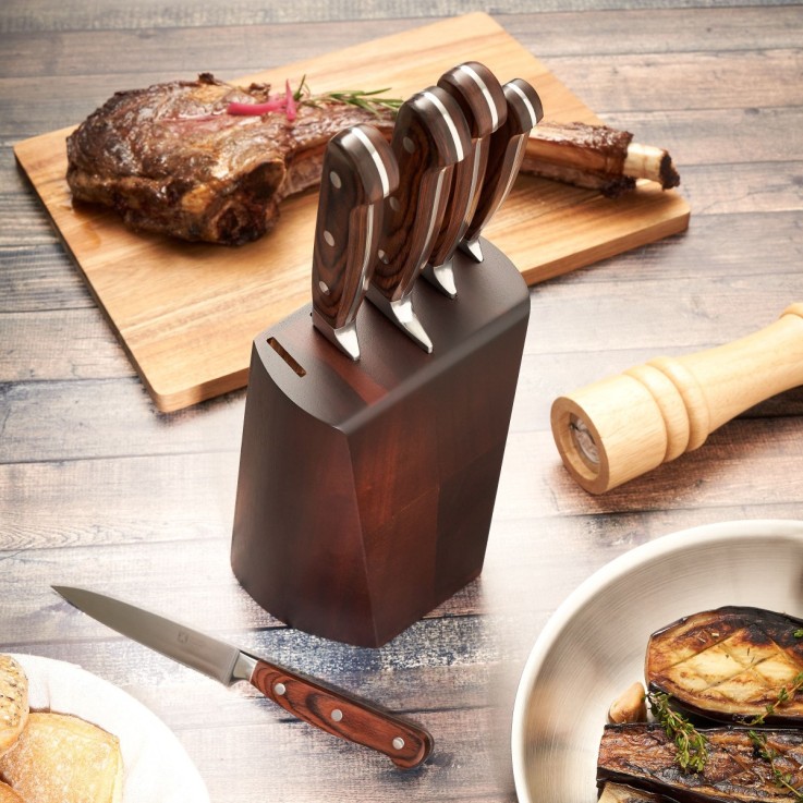 Bloc 5 couteaux de cuisine en inox - Virtuose