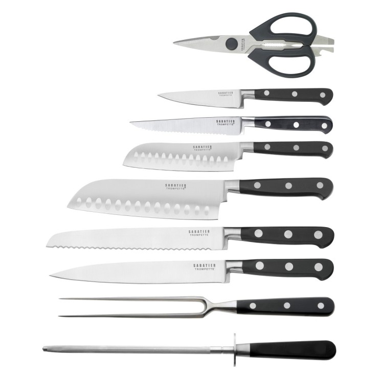 Bloc 9 couteaux de cuisine en inox - V Sabatier Love Food
