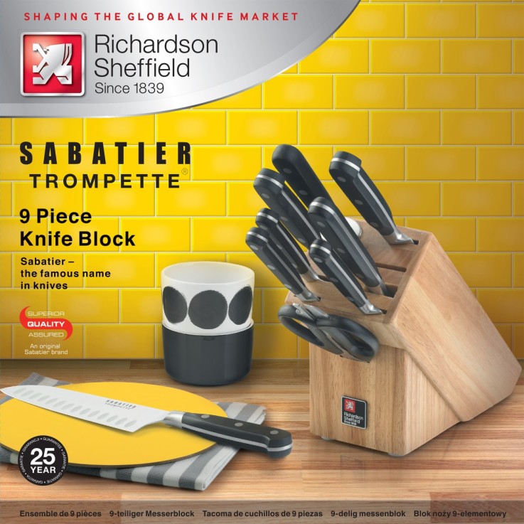 Bloc 9 couteaux de cuisine en inox - V Sabatier Love Food