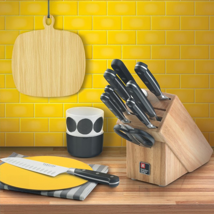 Bloc 9 couteaux de cuisine en inox - V Sabatier Love Food