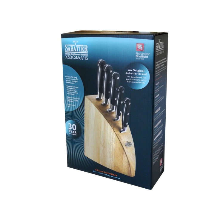 Bloc 5 couteaux de cuisine en inox - V Sabatier Rock