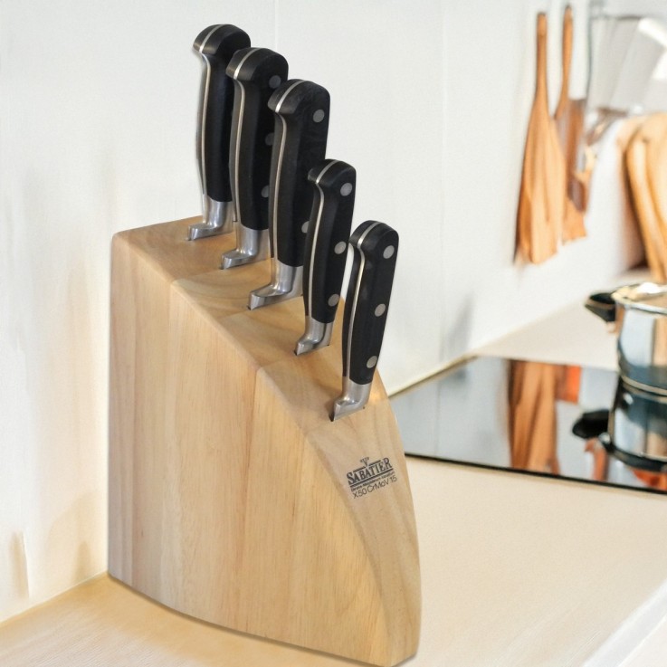 Bloc 5 couteaux de cuisine en inox - V Sabatier Rock