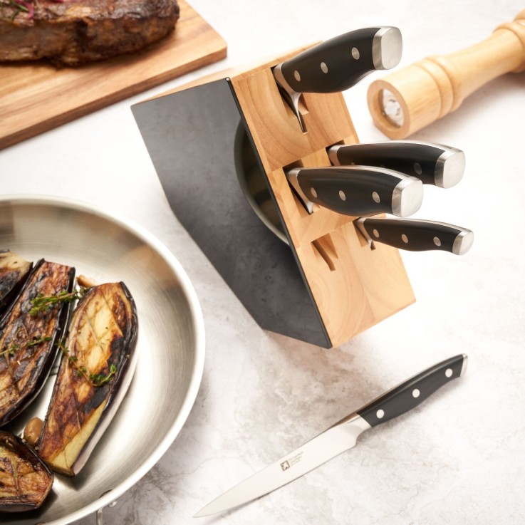 Bloc 5 couteaux de cuisine en inox - Grand Chef