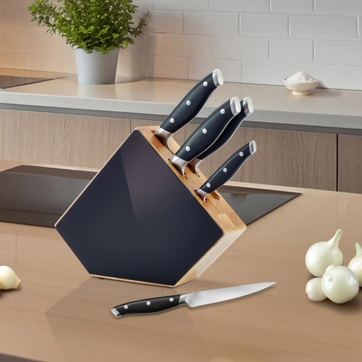 Bloc 5 couteaux de cuisine en inox - Grand Chef