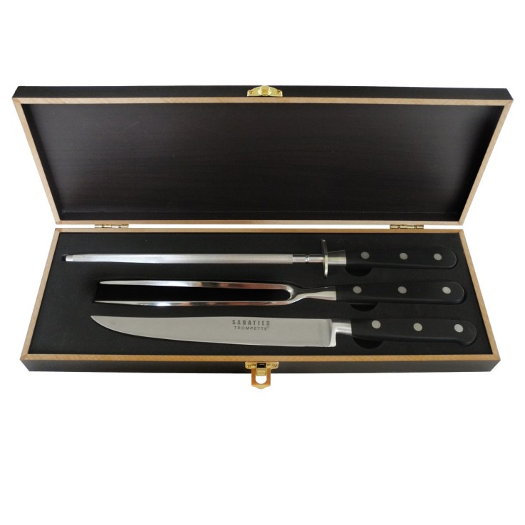 Coffret 3 couteaux à découper en inox - Sabatier Trompette