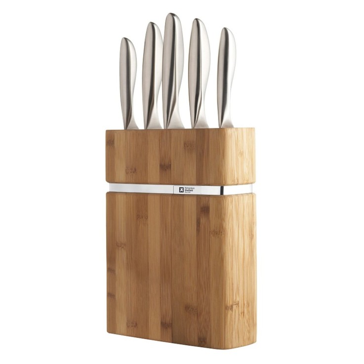 Bloc Bamboo 5 couteaux de cuisine en inox - Forme