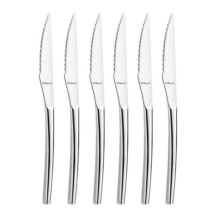 Coffret 6 couteaux steak en inox - Aurora