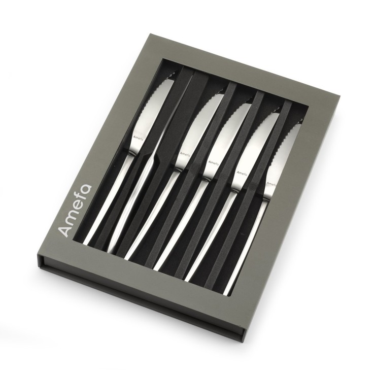 Coffret 6 couteaux steak en inox - Aurora