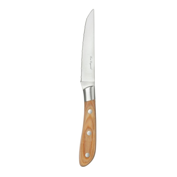 Coffret 6 couteaux steak bois de pakka 10.5cm en inox - Elias