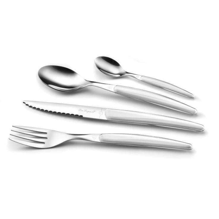 Ménagère 24 pièces en inox - Montana blanc