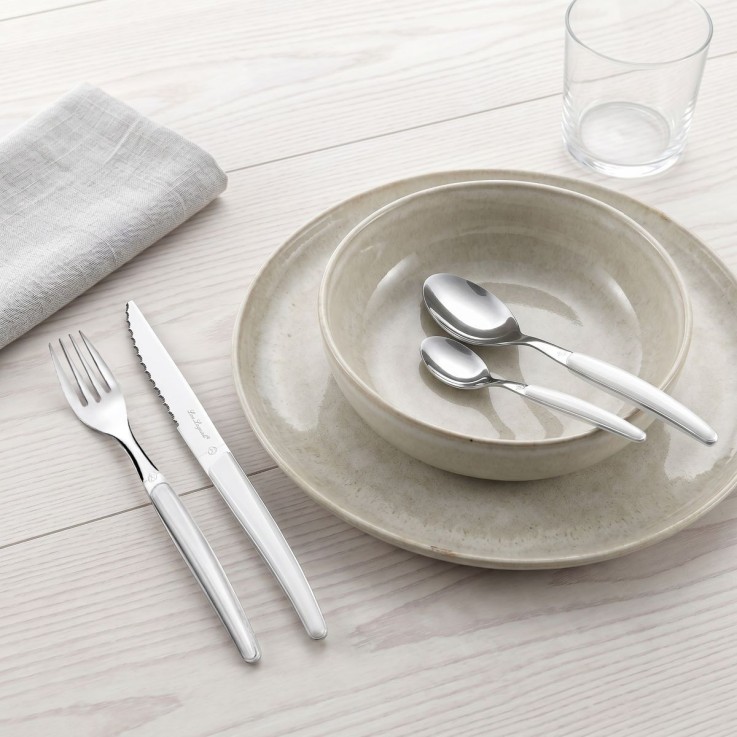 Ménagère 24 pièces en inox - Montana blanc