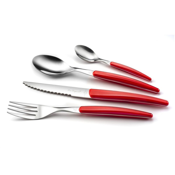 Ménagère 24 pièces en inox - Montana rouge