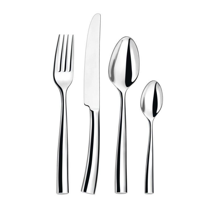 24 couverts de table pour 6 personnes en inox - Silhouette