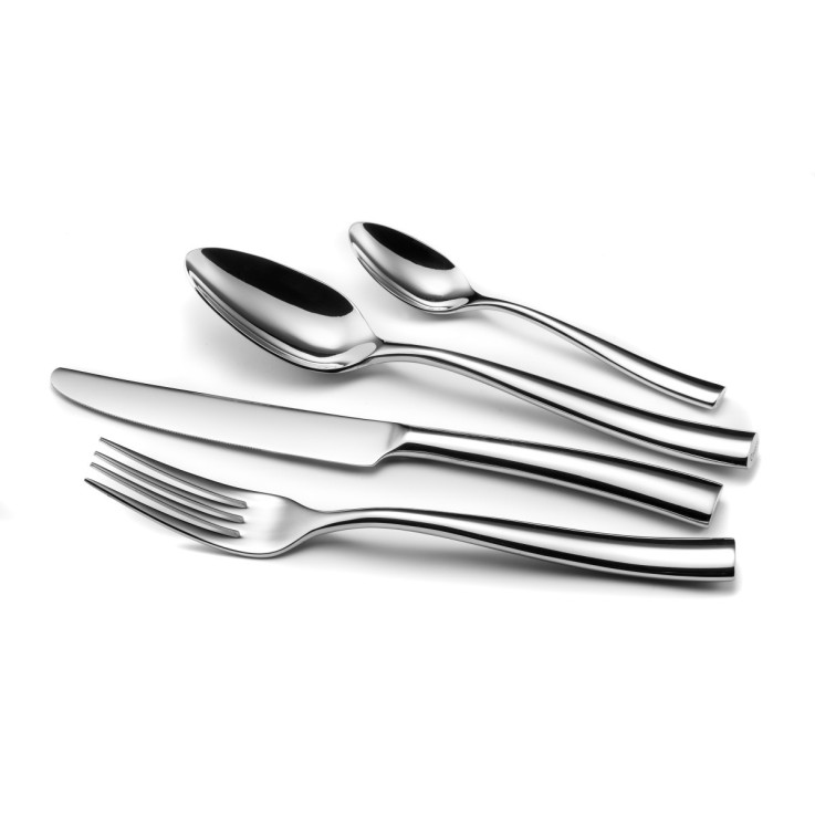 24 couverts de table pour 6 personnes en inox - Silhouette
