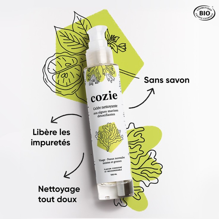 Gelée nettoyante aux algues marines Bio (100 ml)