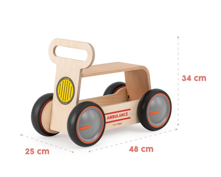 Drive Me Wood Ambulance en bois naturel