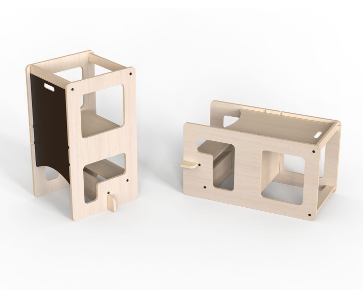 Tour d'observation et table de jeux en 1 en bois Kule Flip