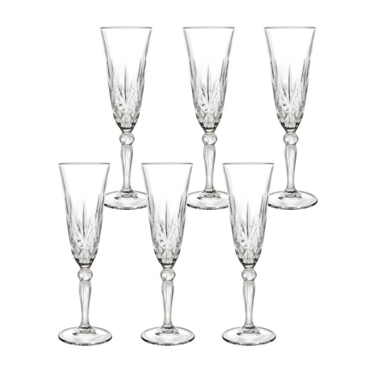 Boite de 6 flutes Mélodia 16 cl en verre cristallin