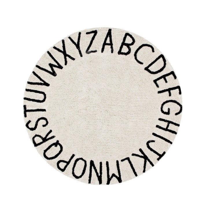 Tapis Rond  En Coton Alphabet Abc