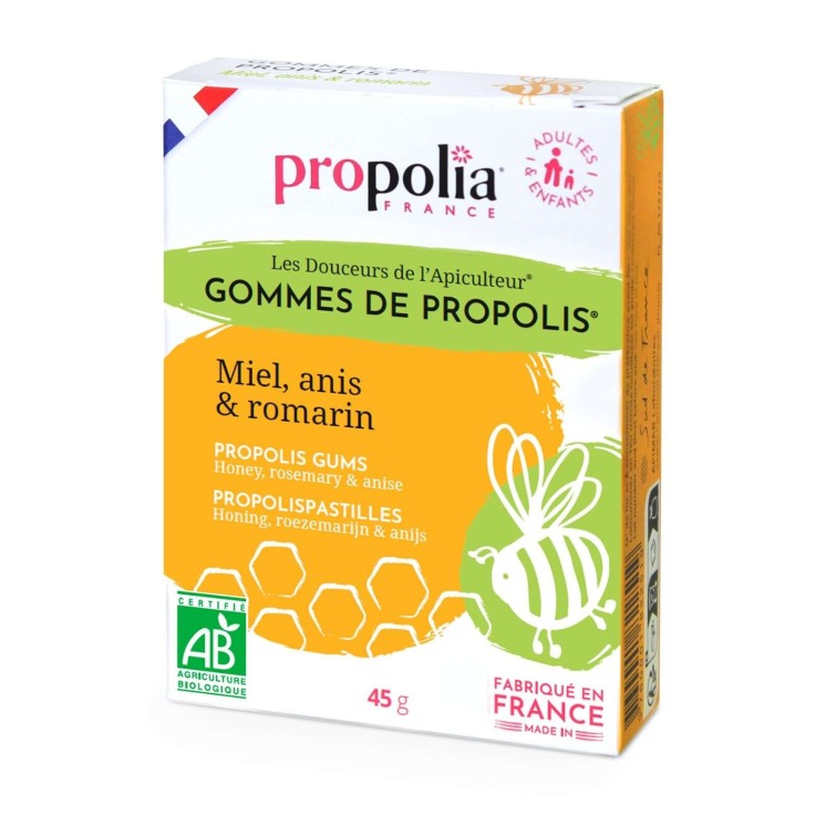 Gommes apaisantes pour la gorge Bio - Propolis, Miel & Anis (45 g)