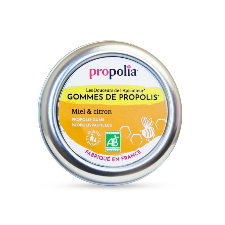 Gommes apaisantes pour la gorge Bio - Propolis, Miel & Citron (45 g)