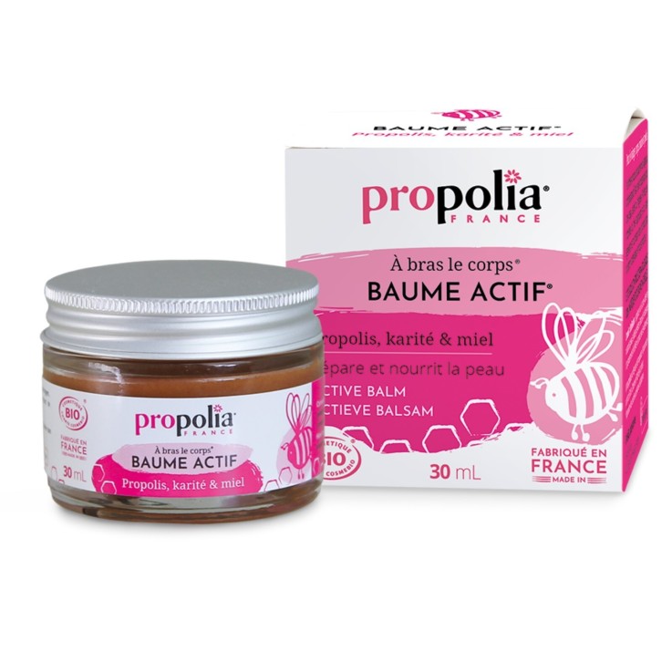 Baume Actif Bio - Propolis, Karité & Miel (30 ml)