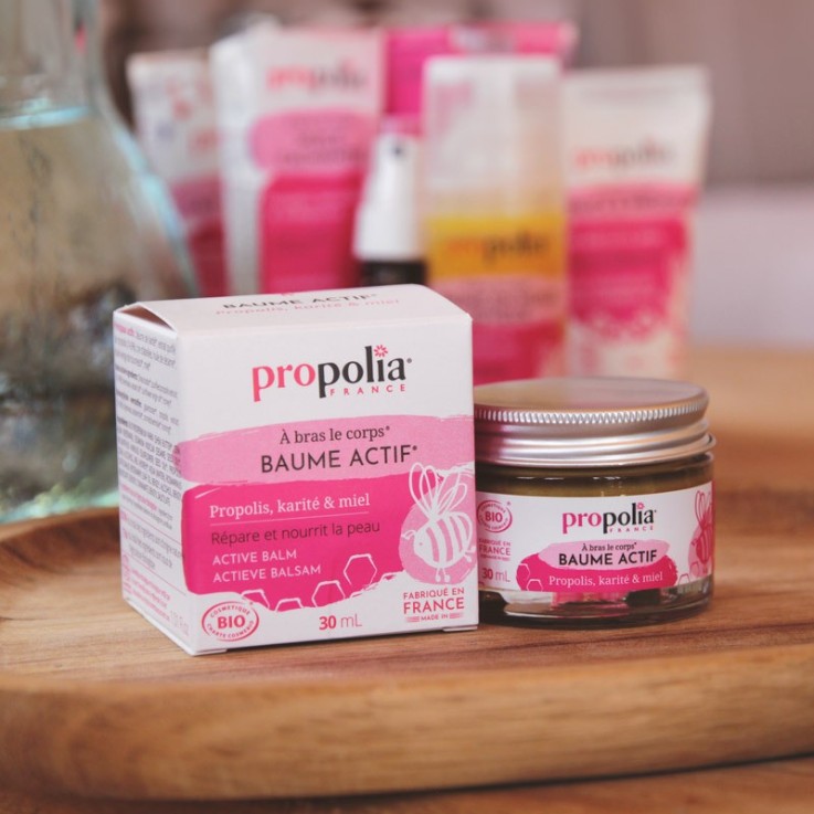 Baume Actif Bio - Propolis, Karité & Miel (30 ml)