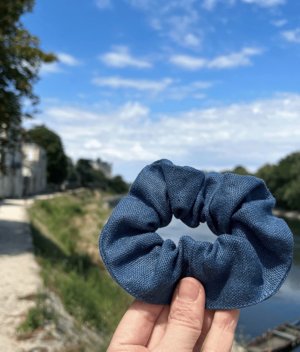Chouchou en lin upcyclé