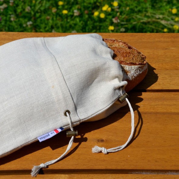 Aevorant Sac à Pain En Lin Blanc Motif Cœur Et Maison - Corbeille à Pain Élégante, Cadeau D'Emménagement Original Avec Pain Et Sel