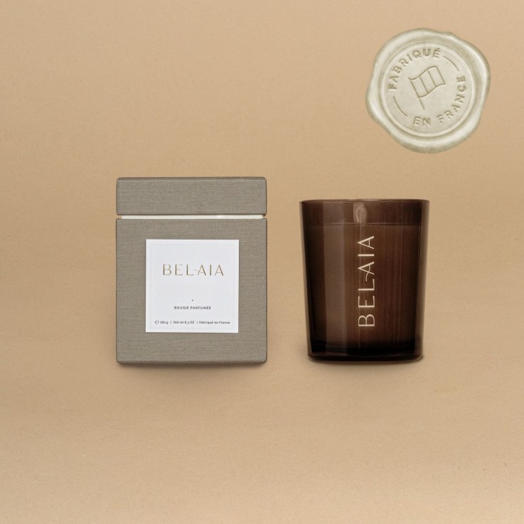 Bougie 100% naturelle et rechargeable - 180g Papier Brulé