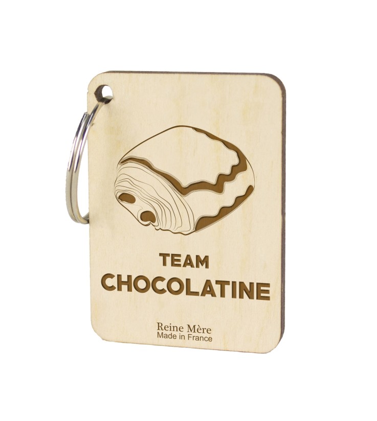 Porte-clés Chocolatine en bois