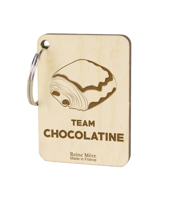 Porte-clés Chocolatine en bois