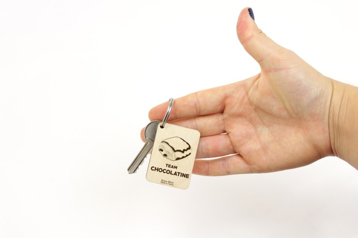 Porte-clés Chocolatine en bois
