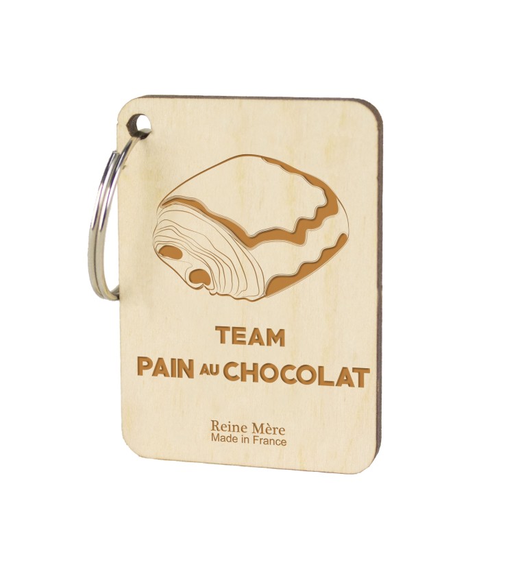 Porte-clés Pain au chocolat en bois