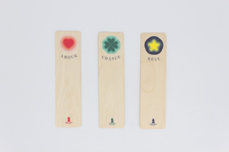Marque-pages en bois Amour