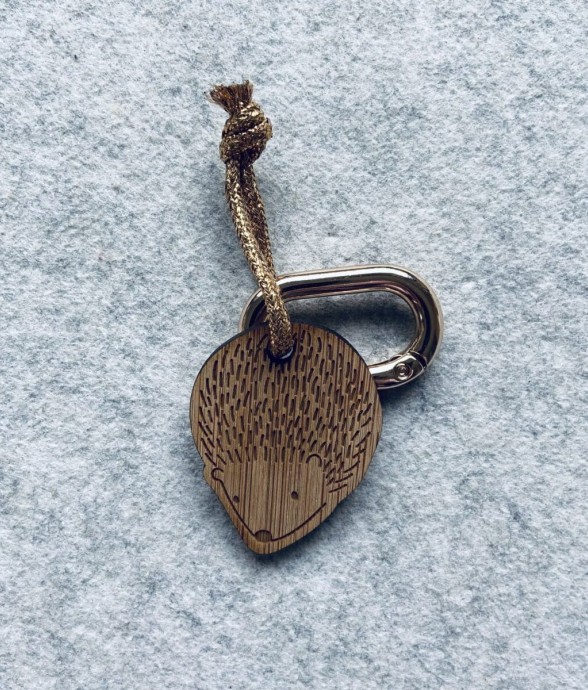 Porte-clés en bois - Hérisson
