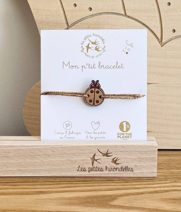 Bracelet en bois - Coccinelle