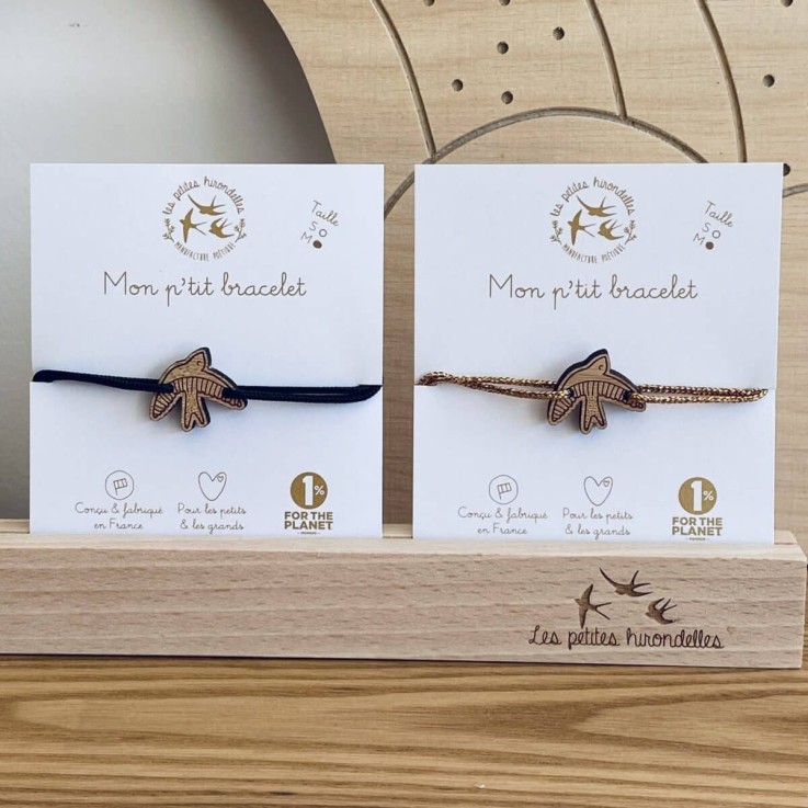 Bracelet en bois - Hirondelle