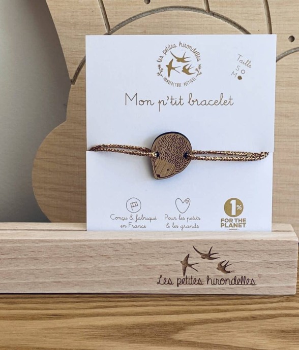Bracelet en bois - Hérisson