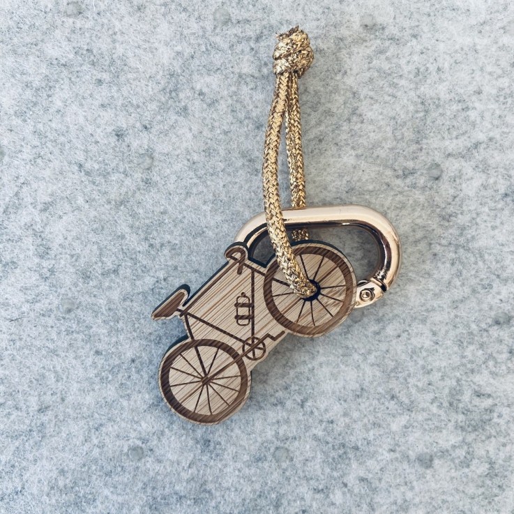 Porte-clés en bois - Vélo sportif