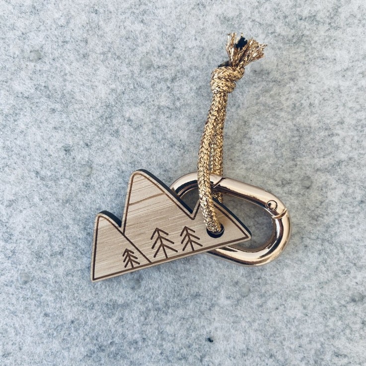 Porte-clés en bois - Montagne