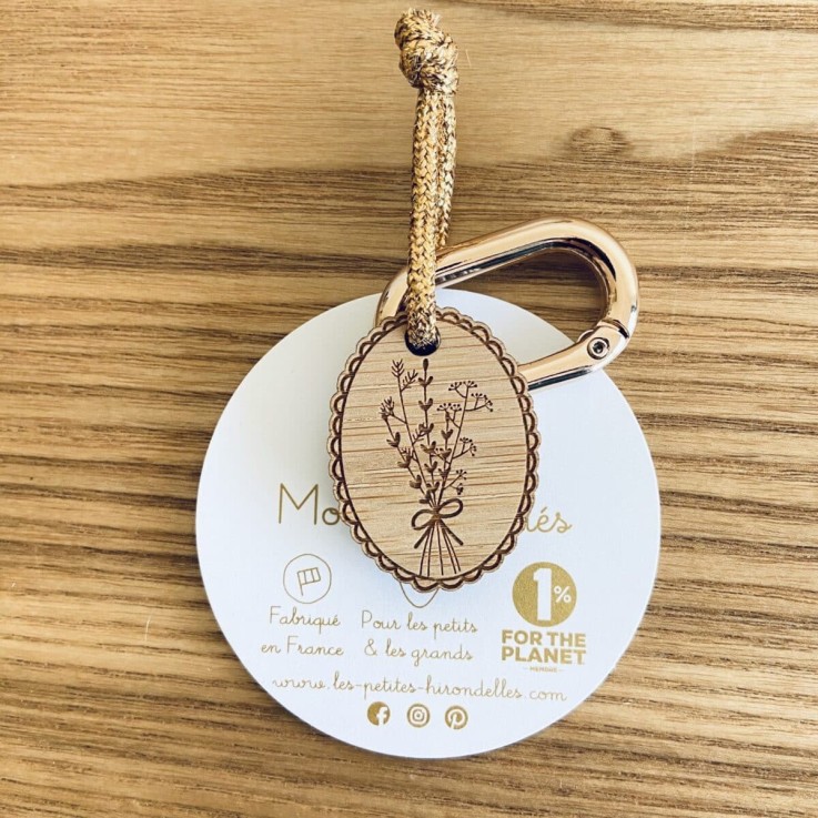 Porte-clés en bois - Médaillon