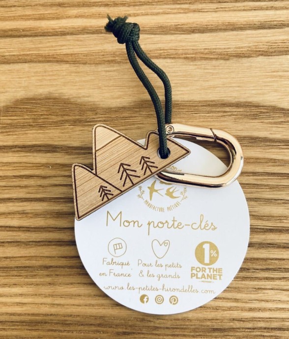 Porte-clés en bois - Montagne