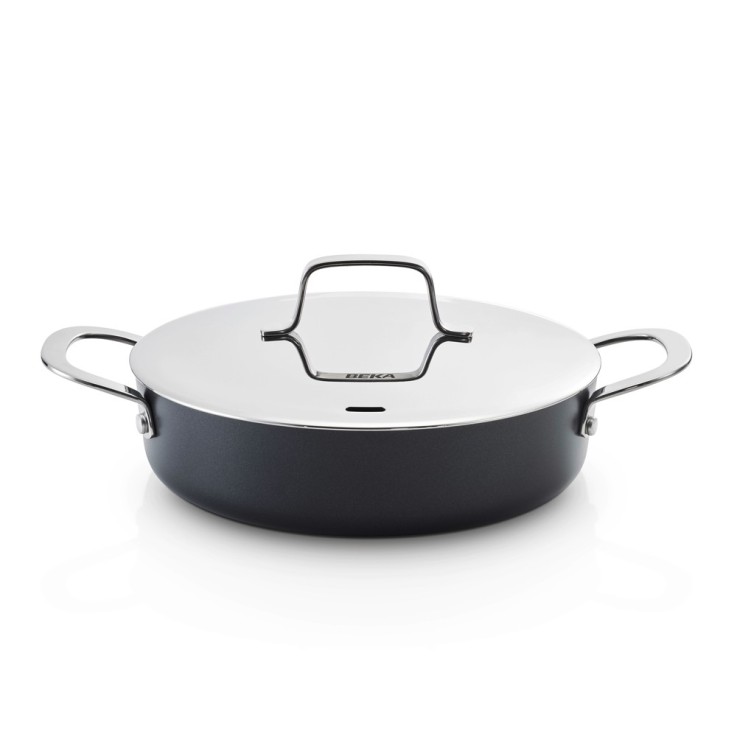 Sauteuse avec 2 anses et son couvercle Maestro 24 cm en aluminium