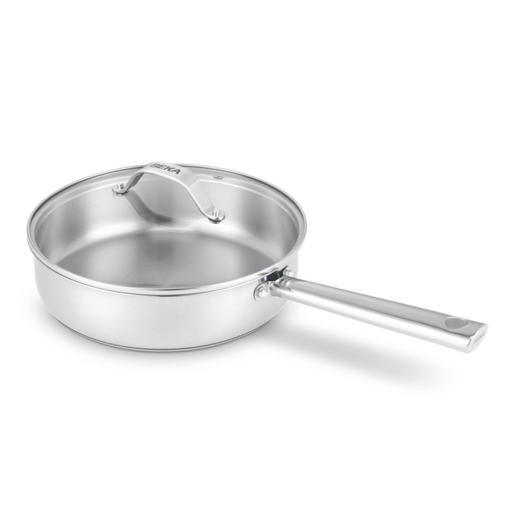 Sauteuse Cicla avec couvercle en verre 24 cm en acier inoxydable recyclé en acier inoxydable (inox)