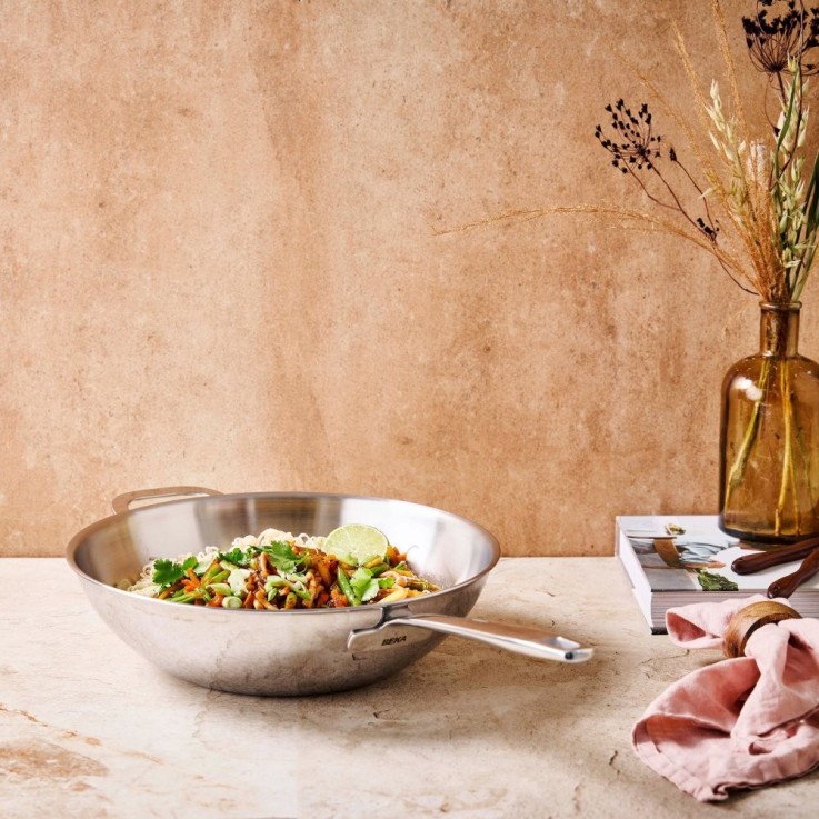 Poêle wok multiply Maestro 30cm en acier inoxydable (inox)